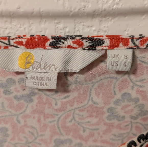 Boden Floral Long Sleeve Top - Red and Black - Picture 4 of 6